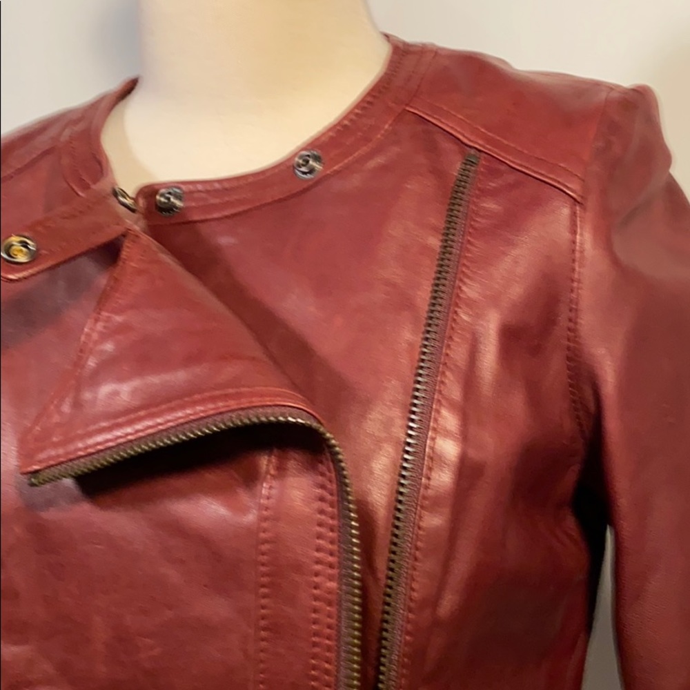 Leather moto jacket - S